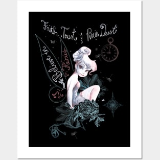 Disney  Pan Tinker Bell  Drawing Portrait Posters and Art